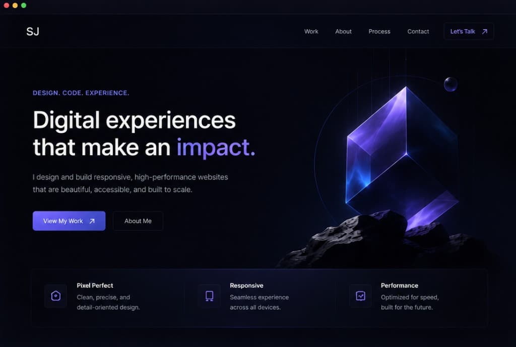 Desktop view of the same design